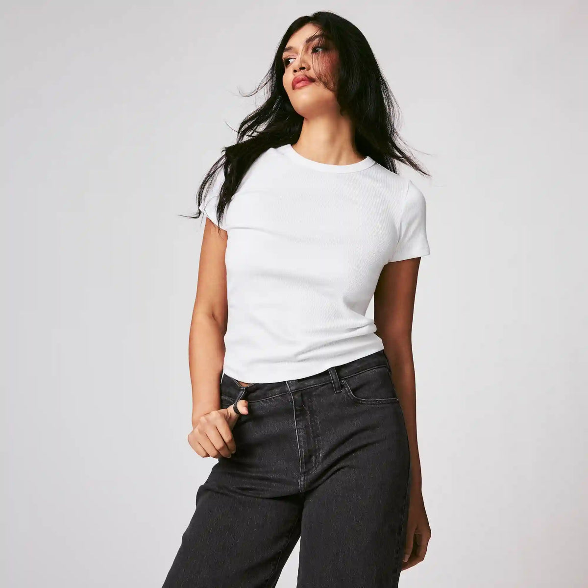 Slim-Fit Ribbed T-Shirt
