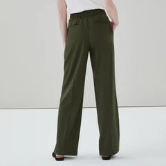 Wide Leg Pull-On Suit Pant