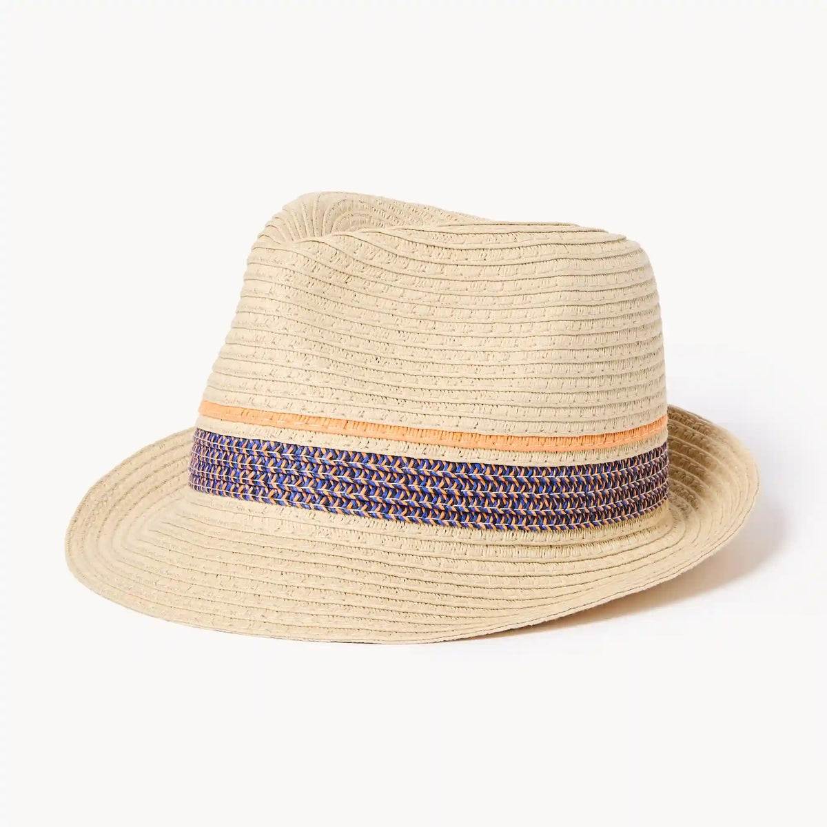 Toddler Boys' Striped Straw Fedora