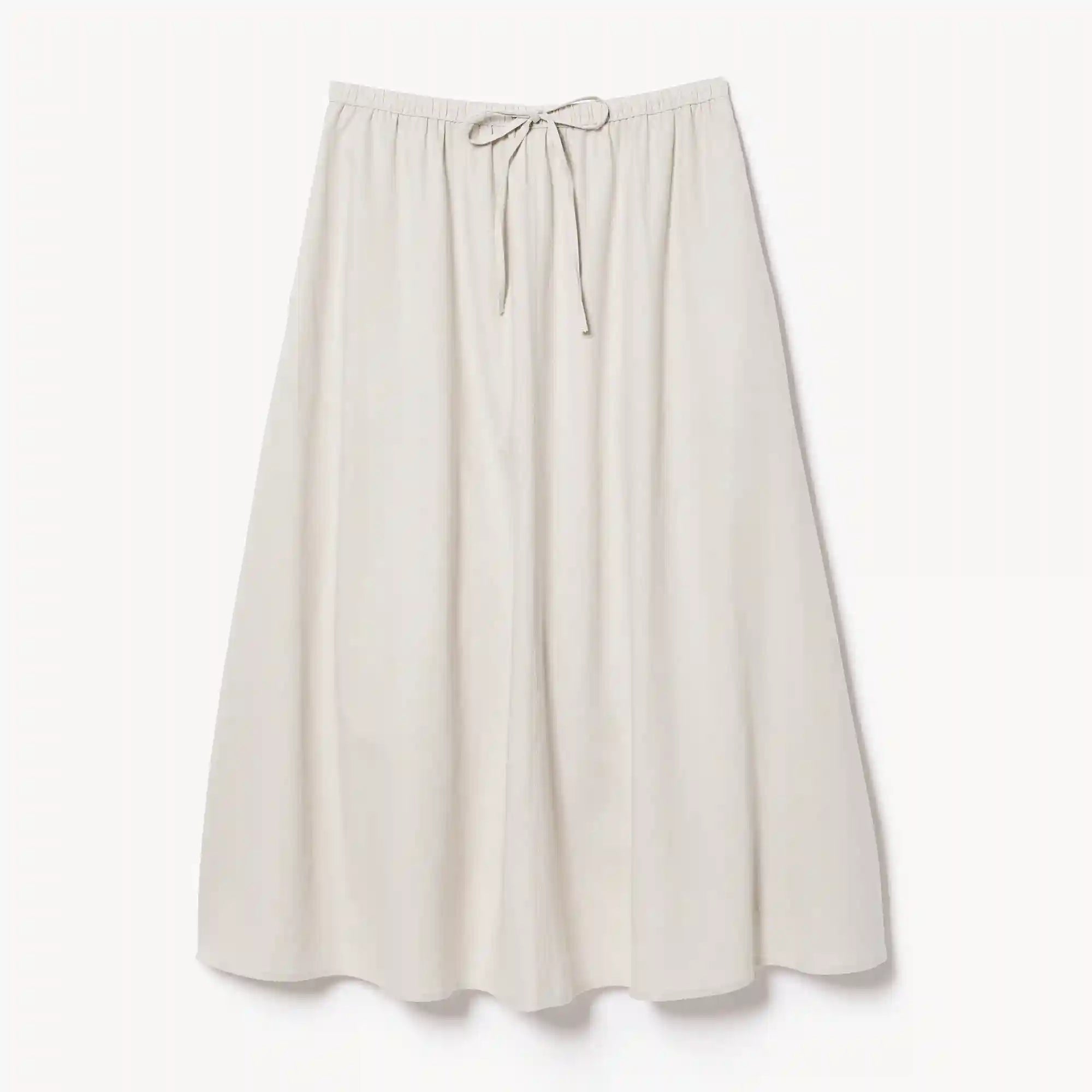 Linen Blend Midi Skirt