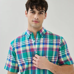 Men's Plaid Button-Down Shirt