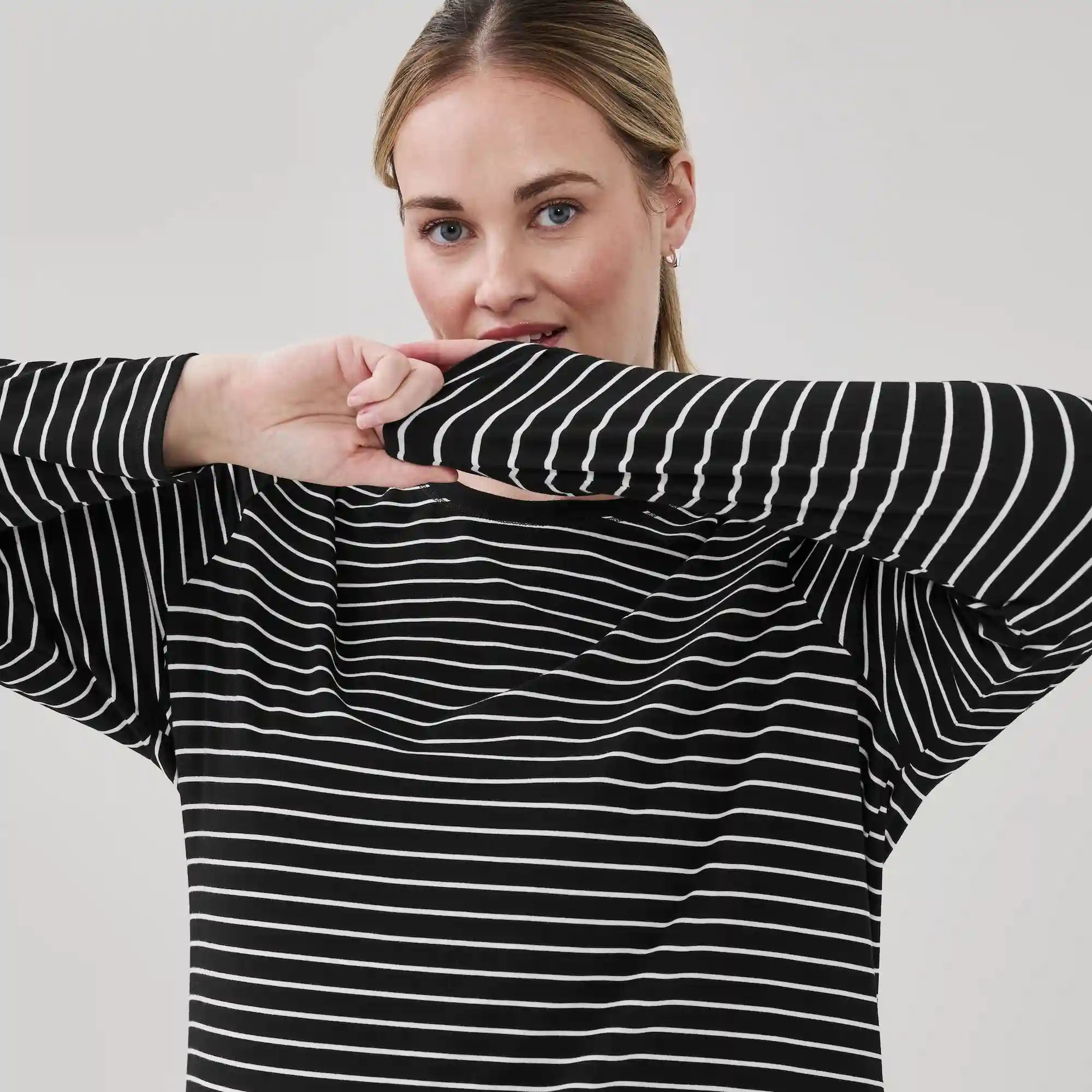 Women+ Active Striped Long Sleeve Top