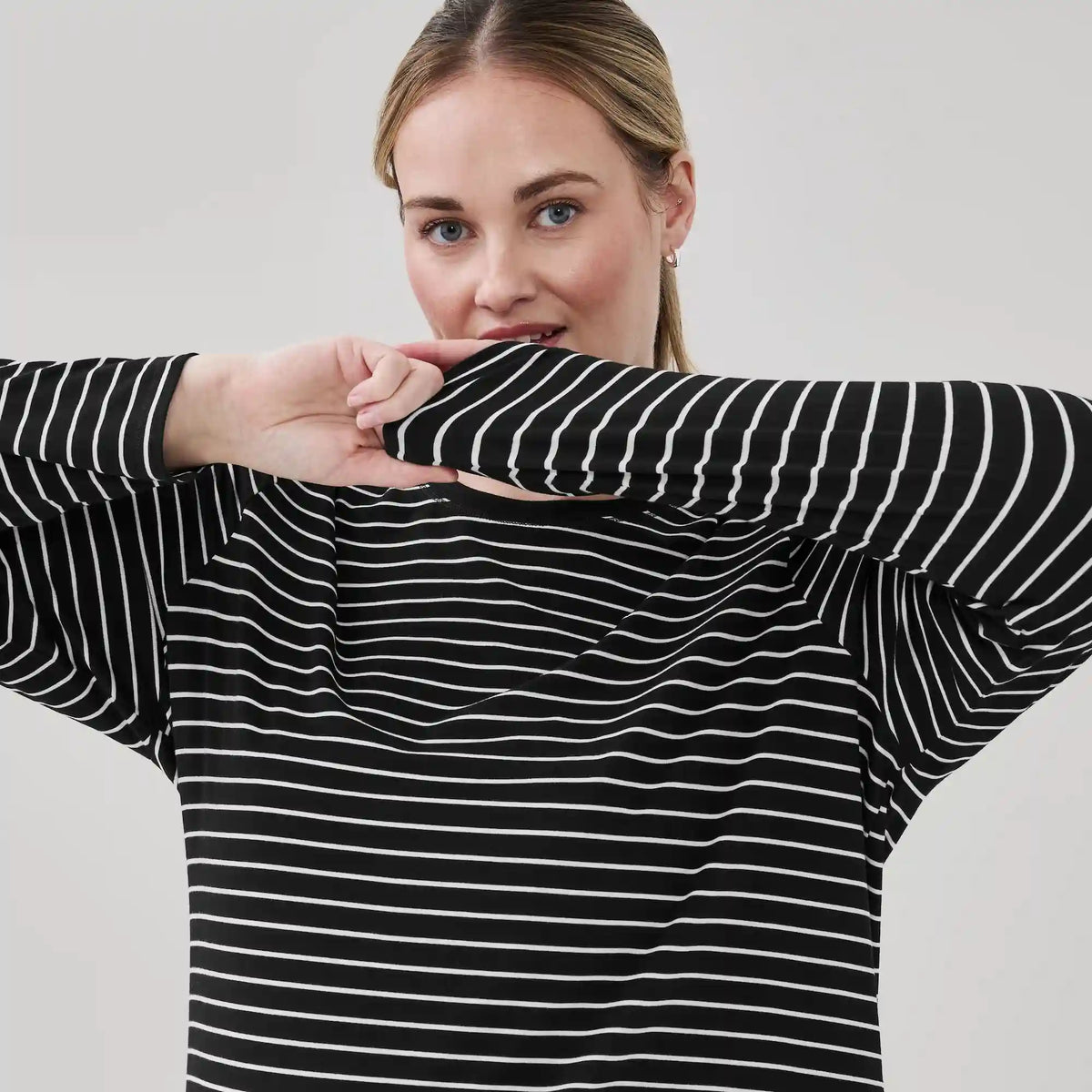 Women+ Active Striped Long Sleeve Top