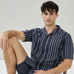 Men's Striped Button-Up Shirt