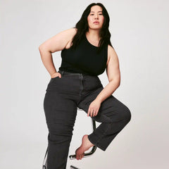 Women+ Black Wash Relaxed Fit Jean