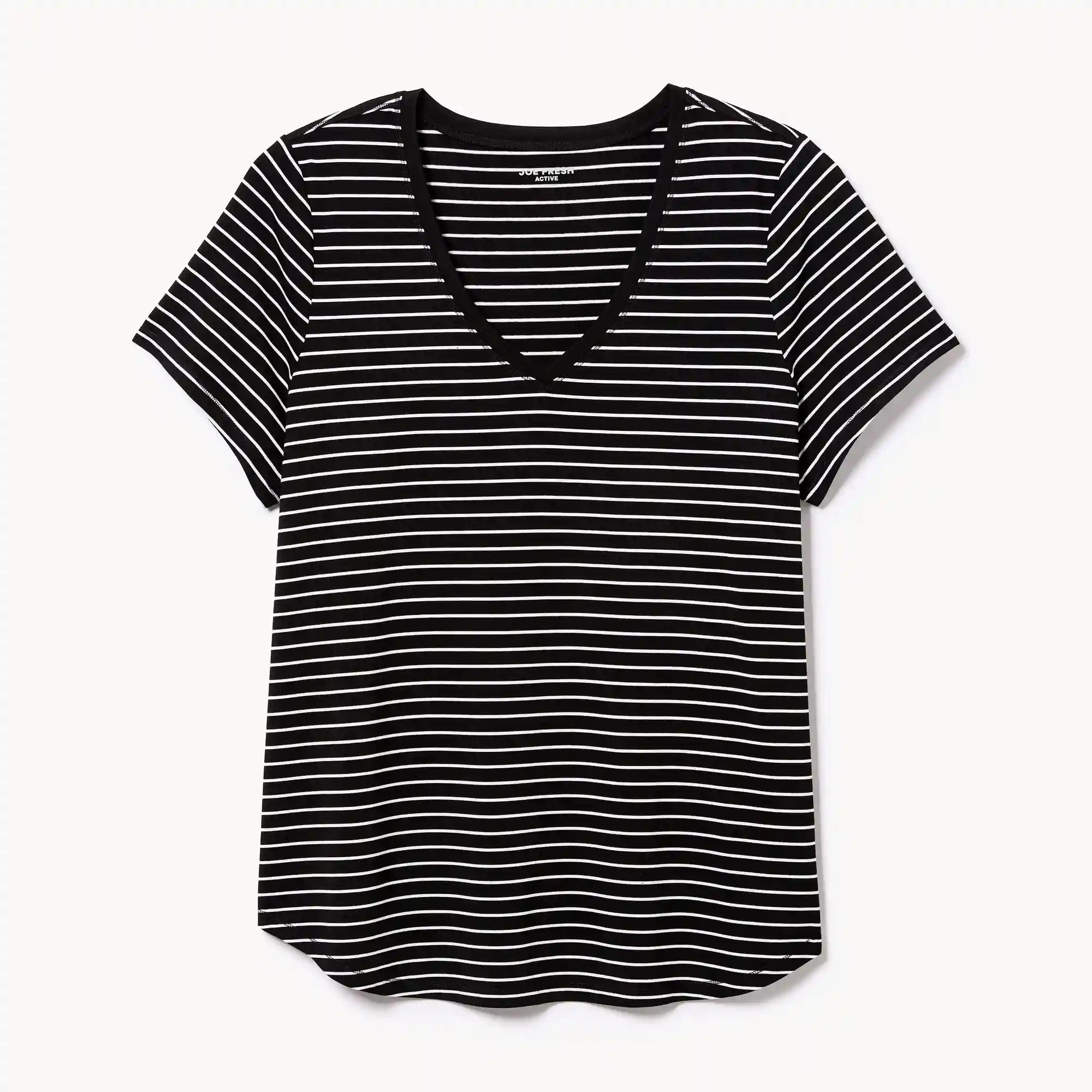 Women+ Active V-Neck Striped T-Shirt
