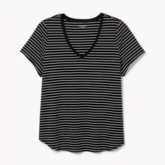 Women+ Active V-Neck Striped T-Shirt