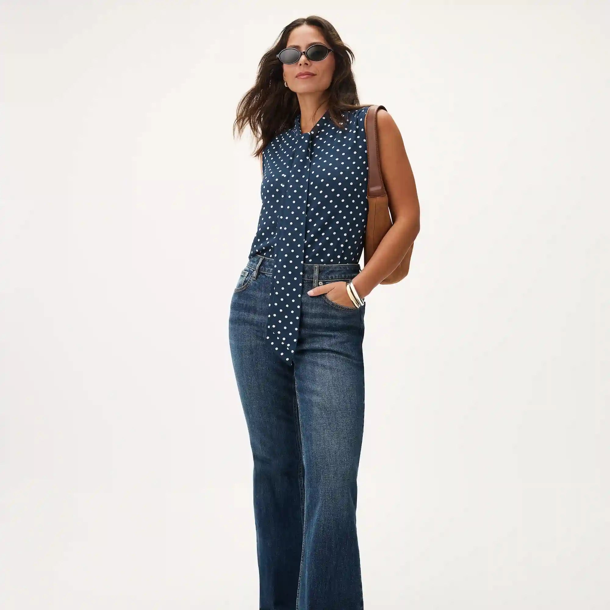 Printed Tie-Neck Tank Top