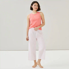 Seersucker Cropped Sleep Pant