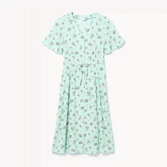 Pintuck Midi Dress