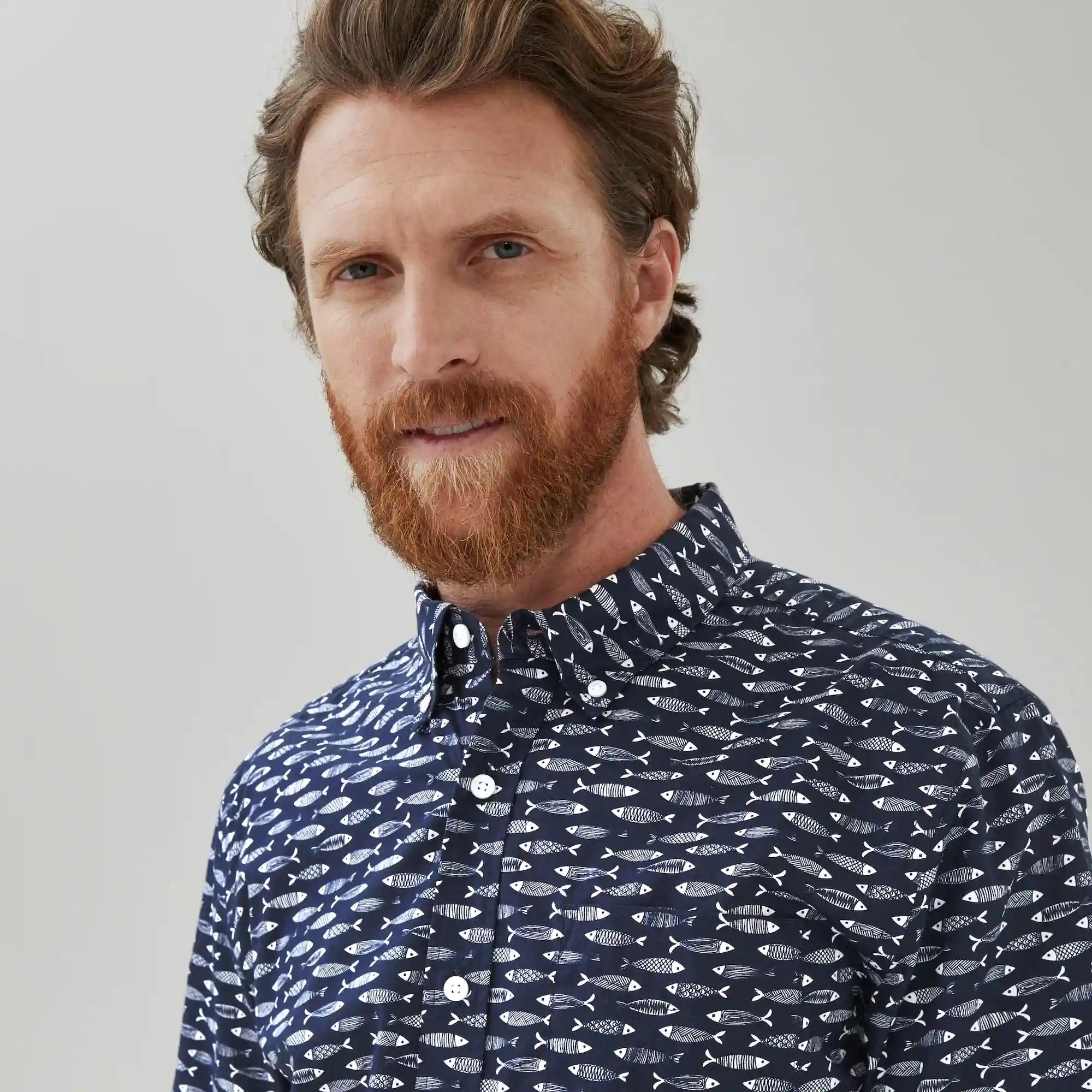 Men's Printed Button-Down Shirt