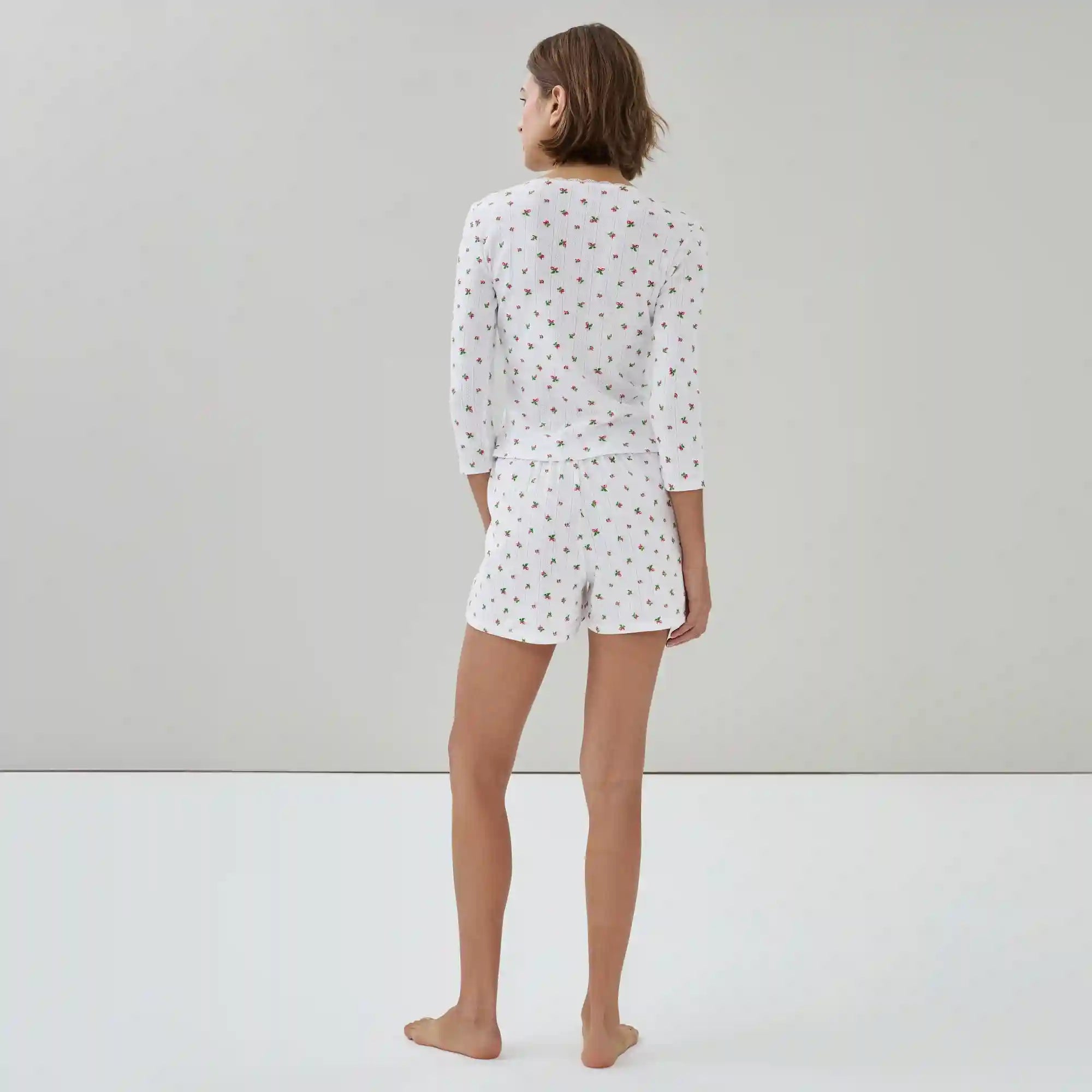 Pointelle Printed Sleep Top