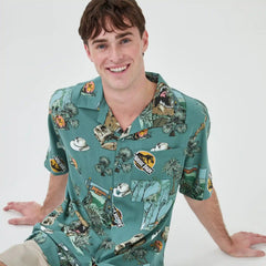 Men's Jurassic Park Gauze Button-Up Shirt