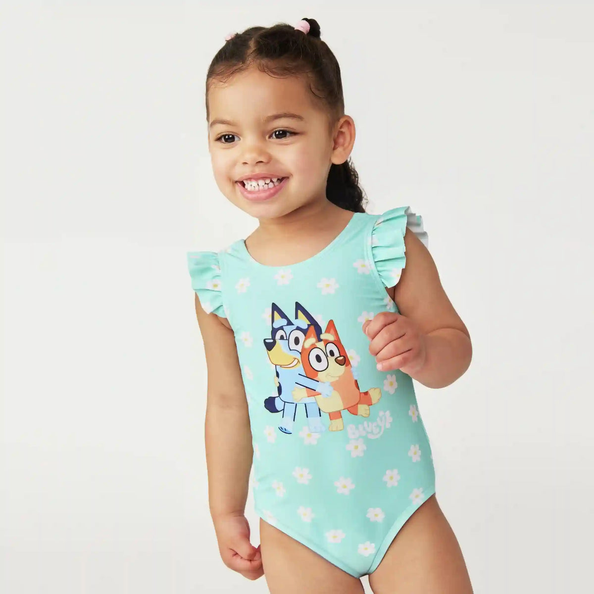 Toddler Girls' Bluey Ruffled Swimsuit