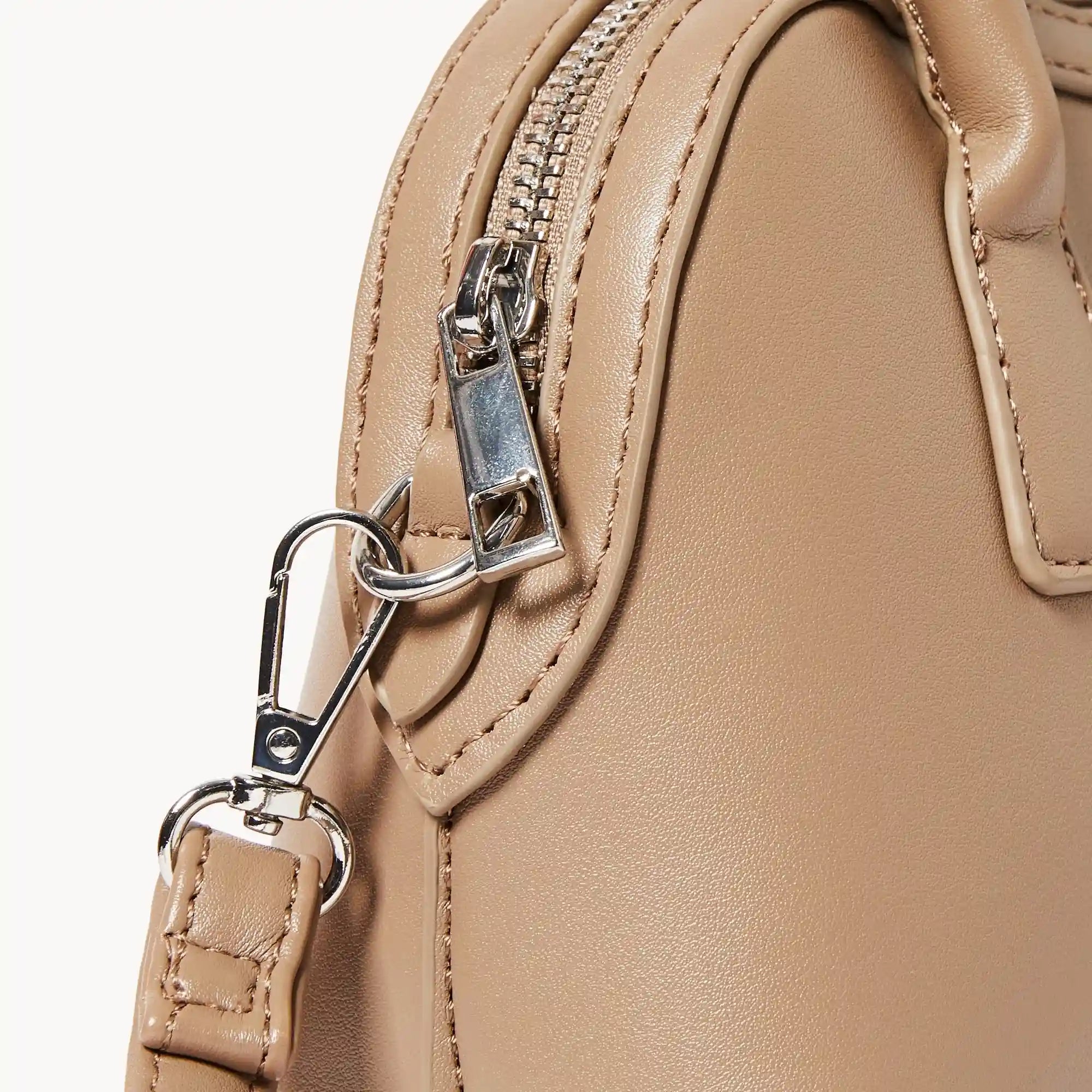 Faux Leather Top Handle Bag