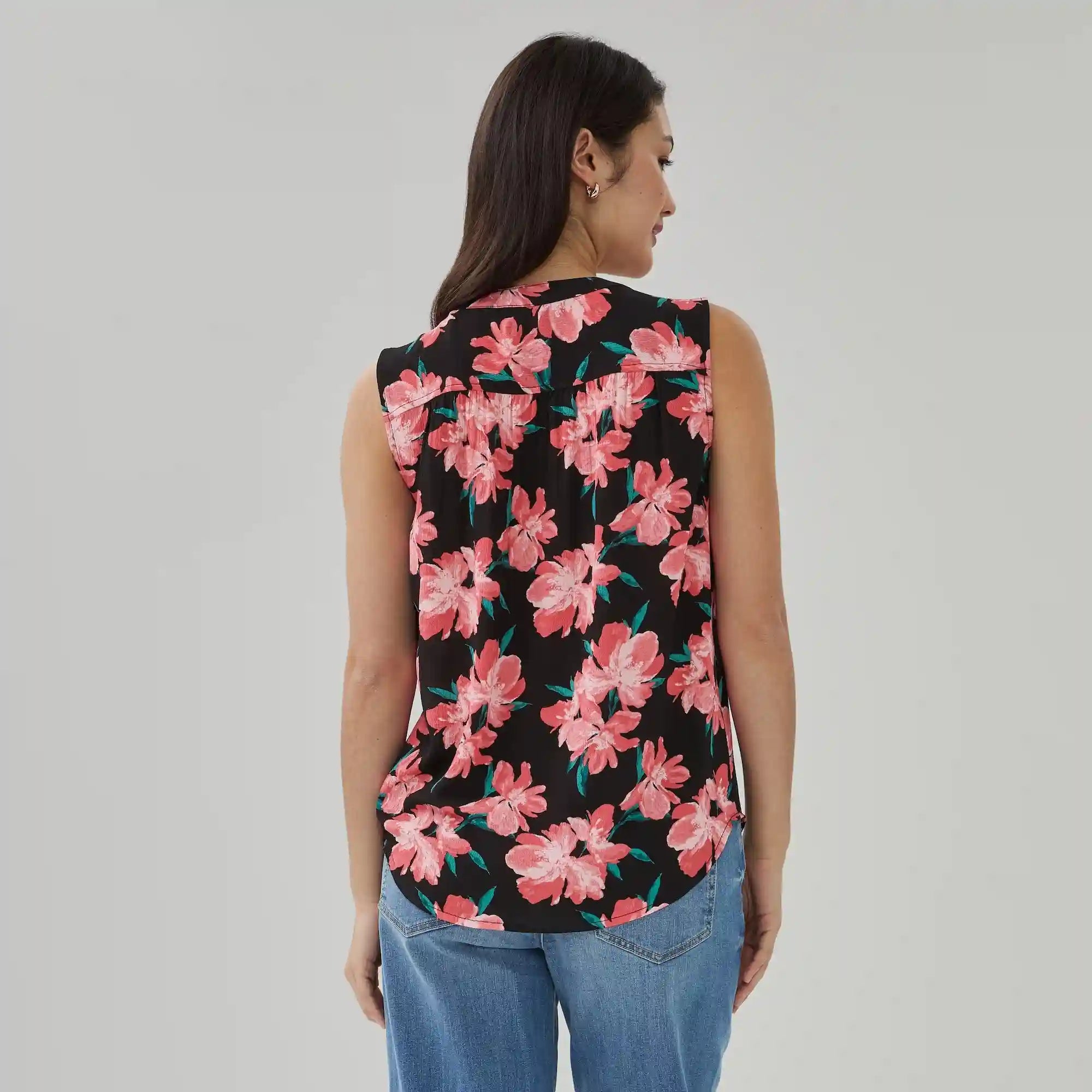 Printed V-Neck Tank Top