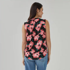 Printed V-Neck Tank Top