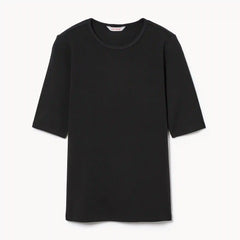 Ribbed Quarter Sleeve T-Shirt