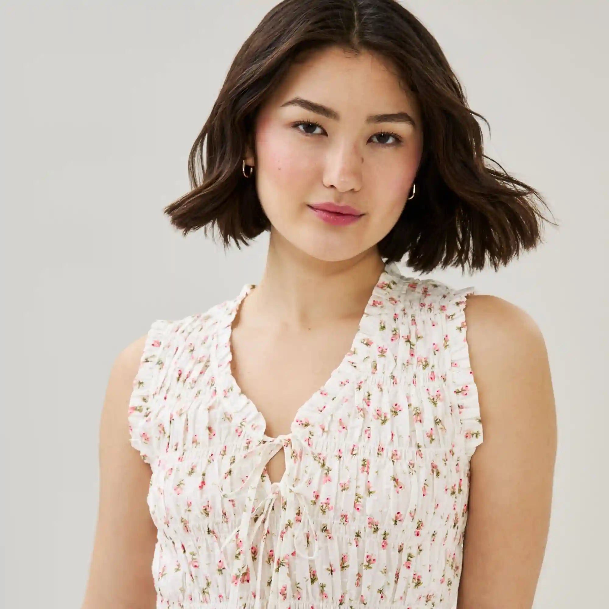 Smocked Front Tie Top