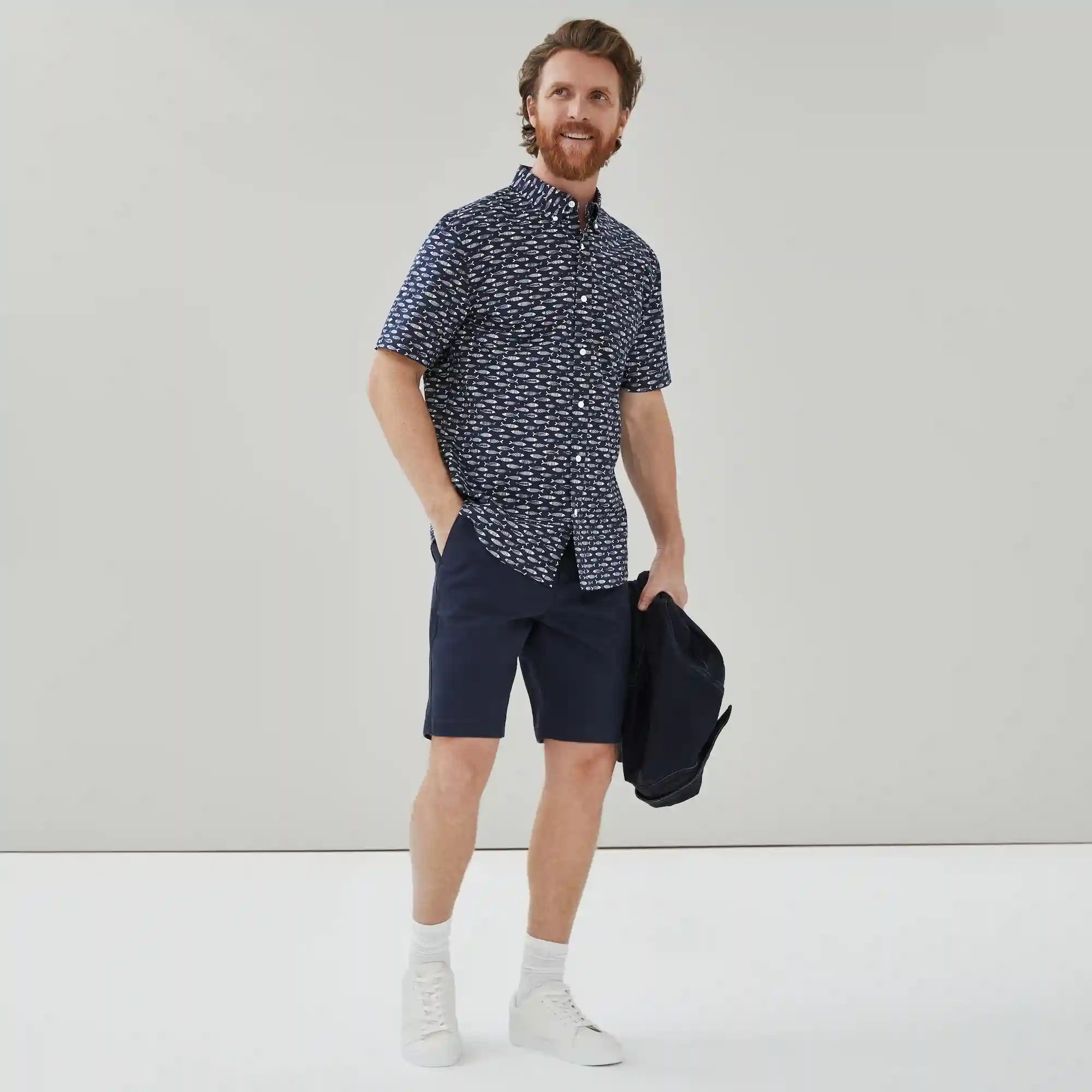 Men's Printed Button-Down Shirt