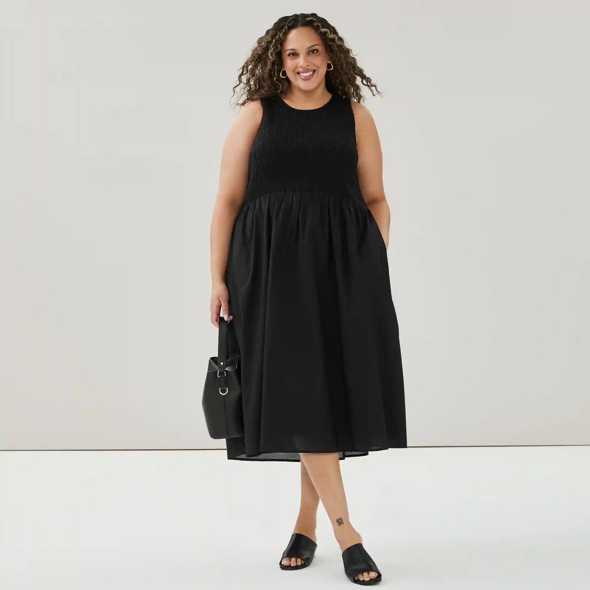 Women+ Smocked Tank Midi Dress