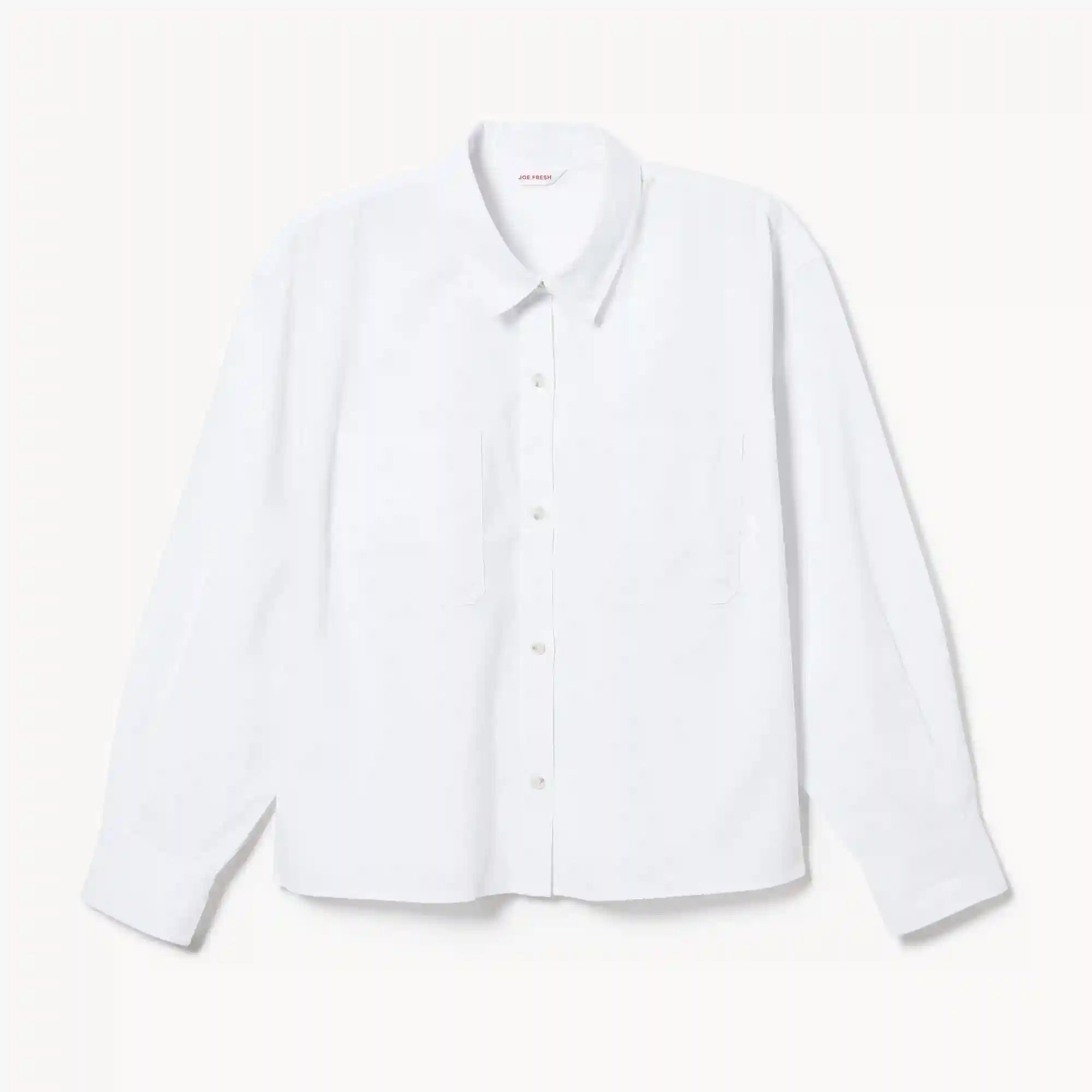 Women+ Linen Cotton Cropped Long Sleeve Shirt