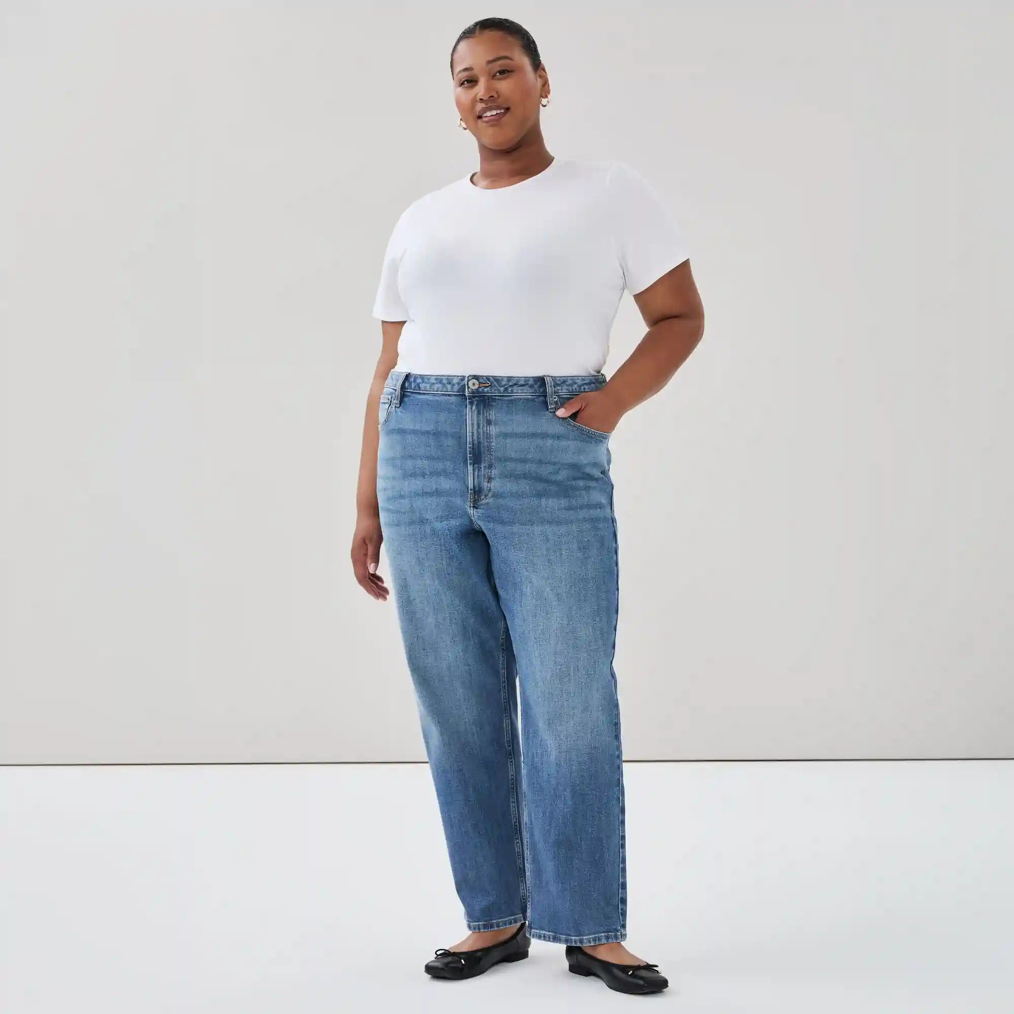 Women+ High Rise Straight Leg Jean