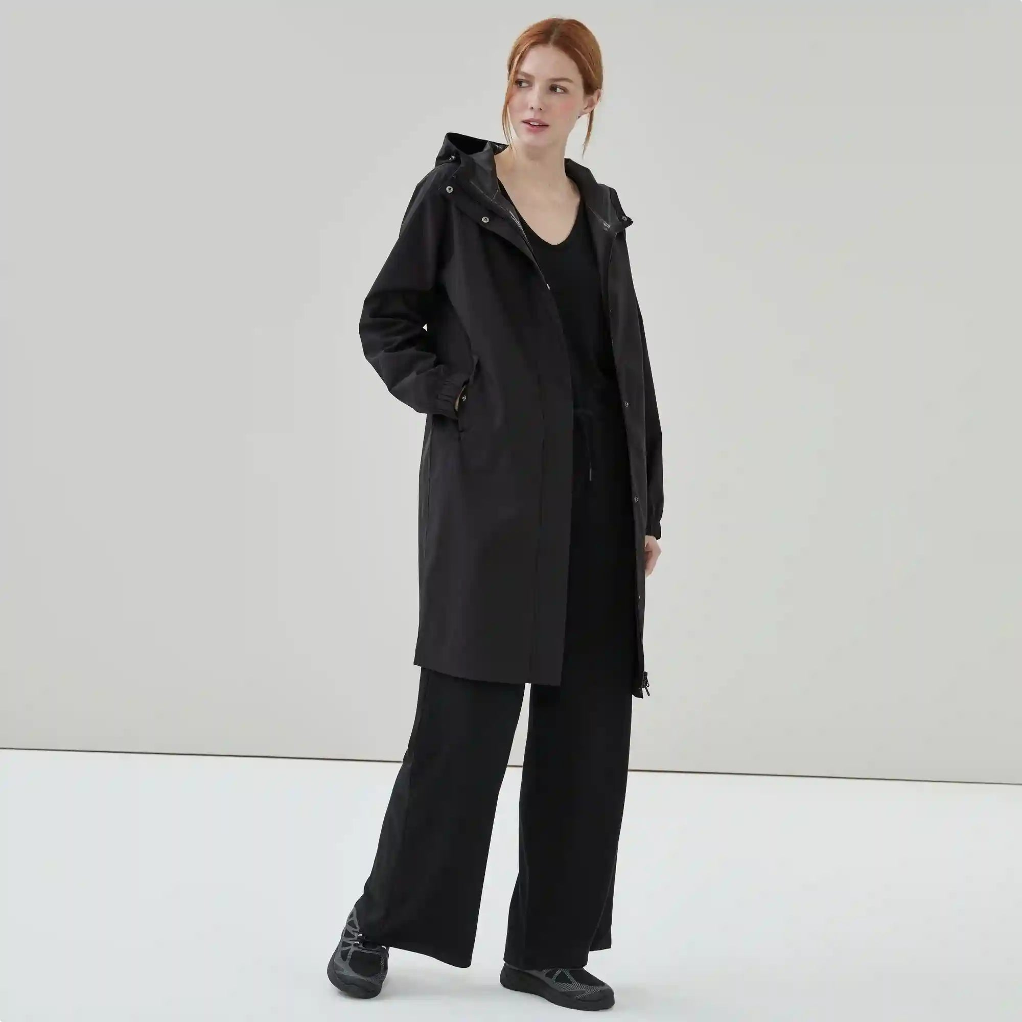 Hooded Midi Raincoat