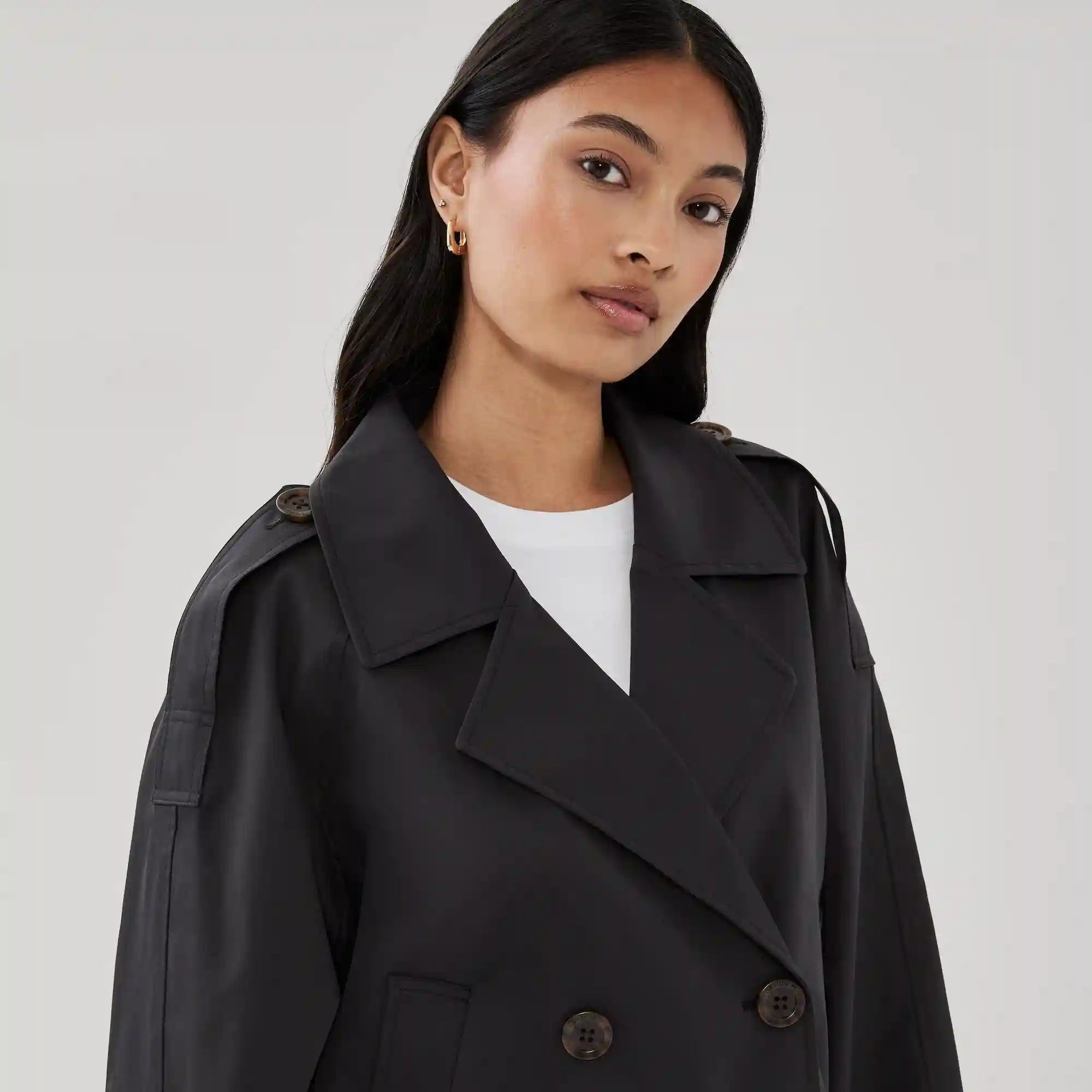 London Fog Cropped Trench Coat
