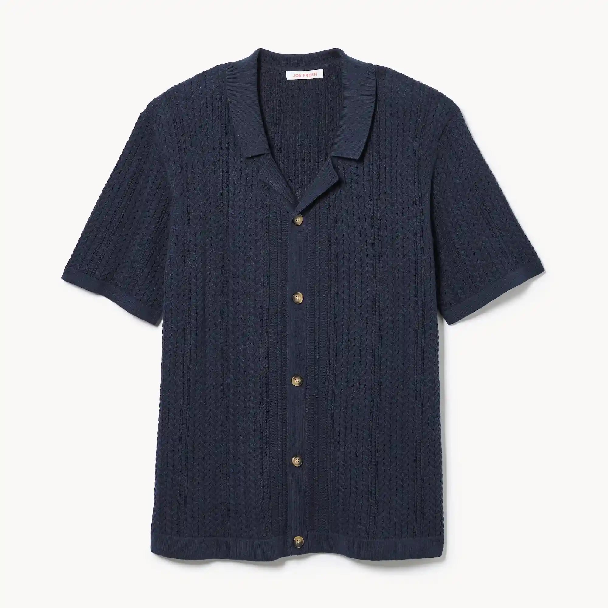 Men's Striped Button-Up Polo Sweater