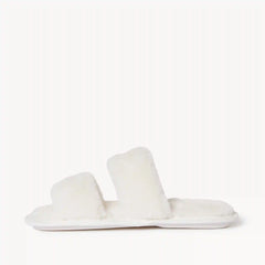 Faux Fur Double Strap Slippers