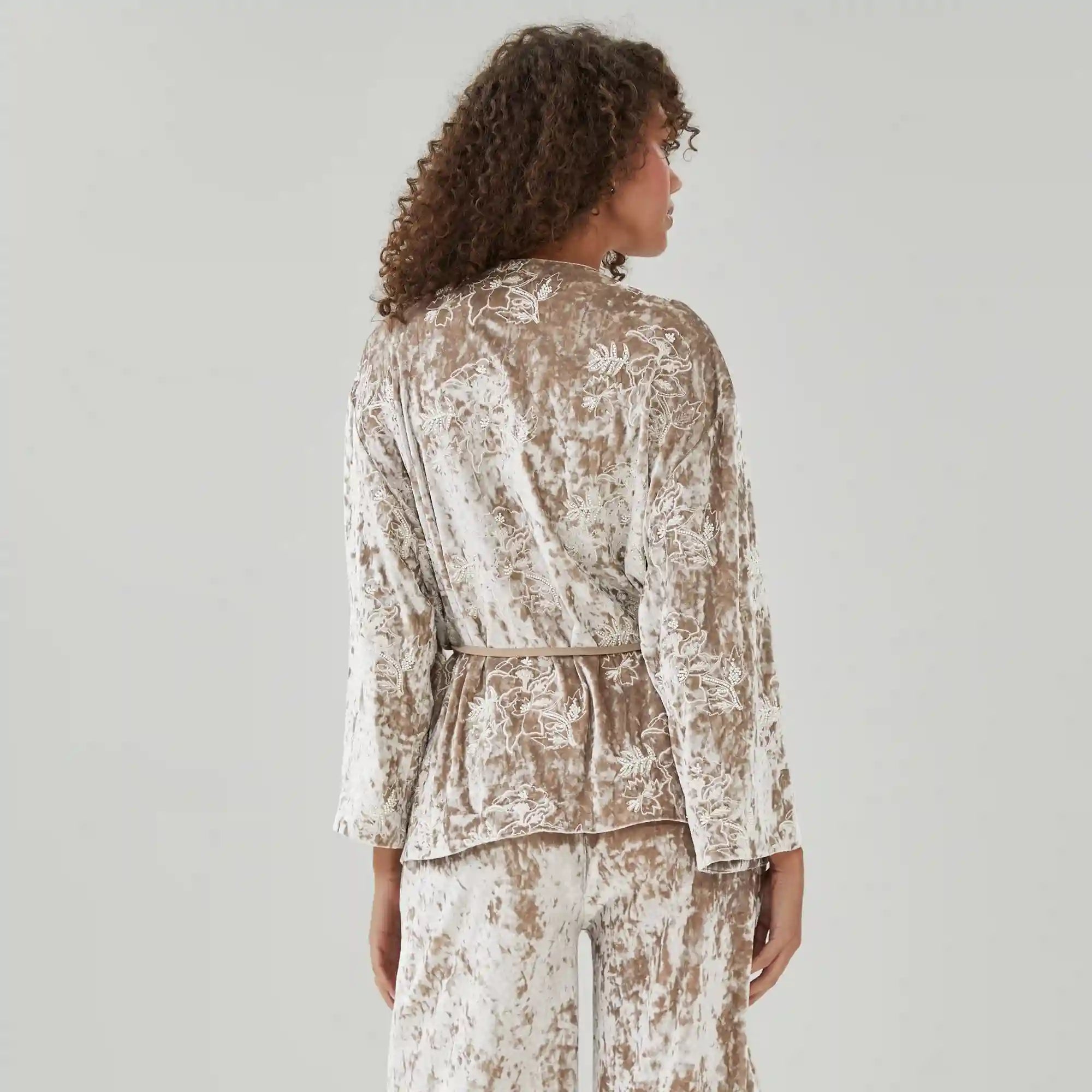 Crushed Velvet Wrap Jacket