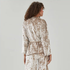 Crushed Velvet Wrap Jacket