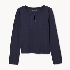 Kid Girls' Pointelle Long Sleeve Top
