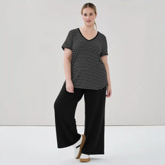 Women+ Active V-Neck Striped T-Shirt