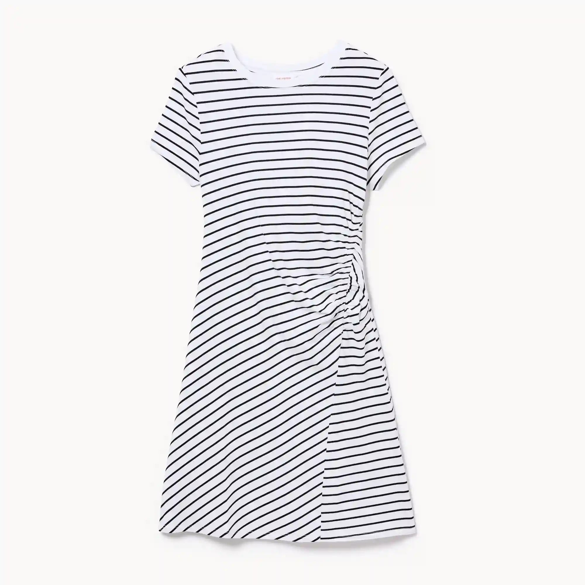 Striped Ruched T-Shirt Dress