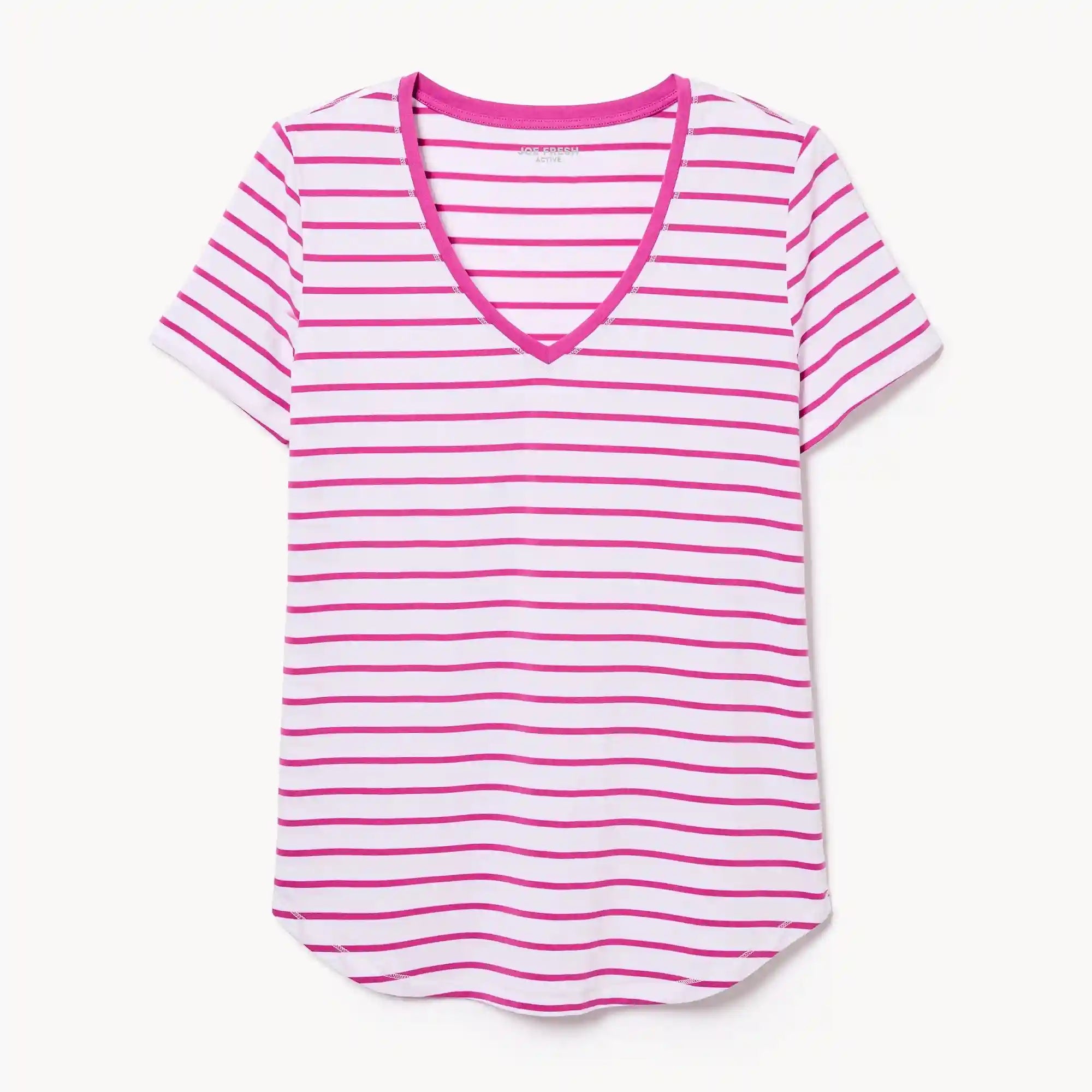 Active Striped V-Neck T-Shirt