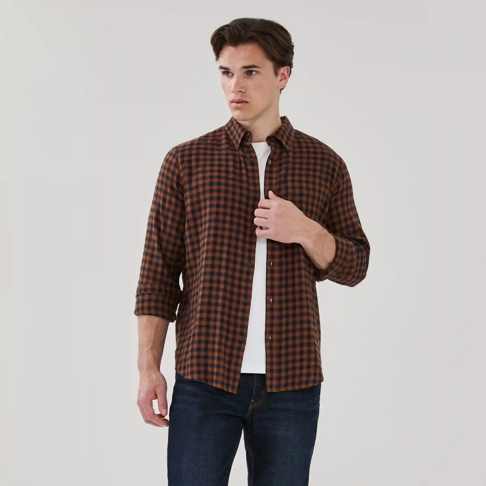 Men's Flannel Button-Down Shirt